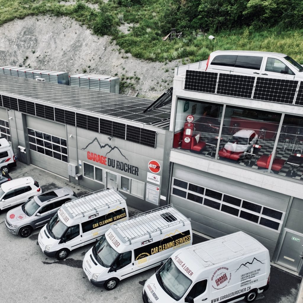 Garage du Rocher vue du ciel Venthône Valais