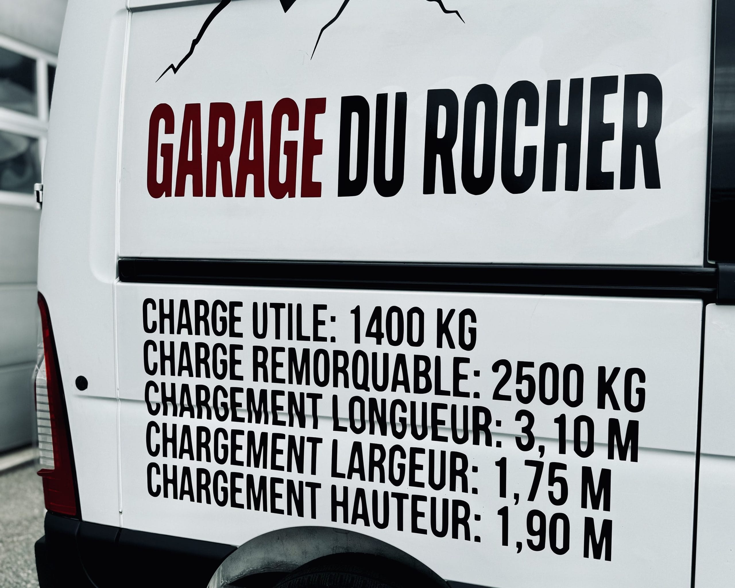 Garage du Rocher Charge utile, charge remorquable transport de choses grand volume Venthône Valais