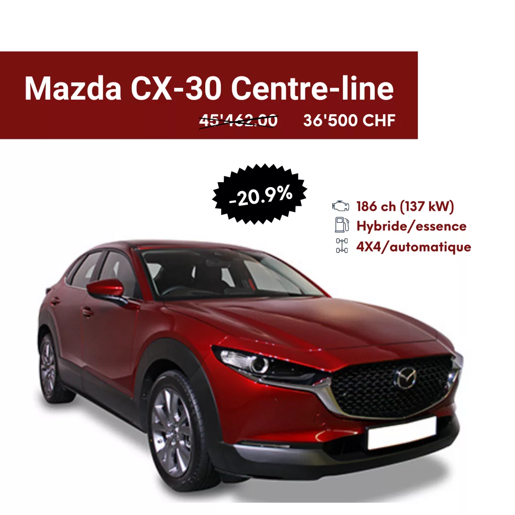 Offre Mazda CX-30 neuve configurable Garage du Rocher Valais