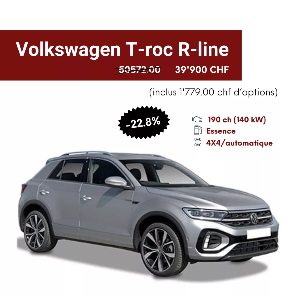 VW T-roc Neuve Garage du Rocher Valais